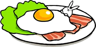 🍳 food, breakfast, egg, bacon, rabbit telegram sticker
