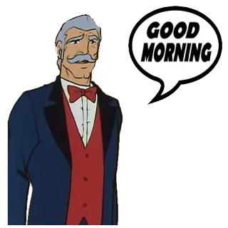 🛏 GOOD MORNING chào buổi sáng, lời chào, hoạt hình, quý ông telegram sticker