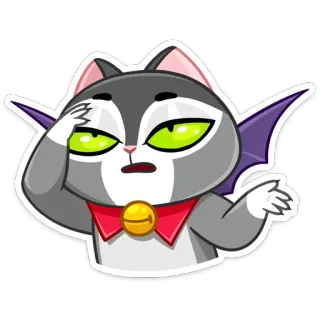 🤦‍♀️ Katze, Cartoon, Verwirrt, Vampir, Sticker, Emoji, Lustig, Niedlich telegram sticker