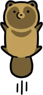 😳 タヌキ, 動物, ステッカー, 漫画, マンガ telegram sticker