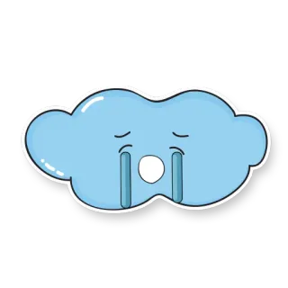 😭 Wolke, weinen, traurig, Wetter, Cartoon, Emotionen whatsapp sticker