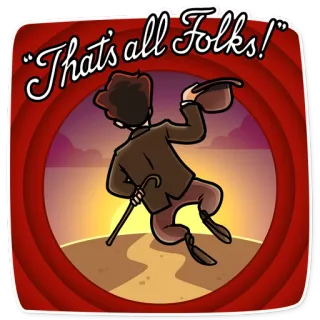 🔚 That's all Folks! dibujo animado, final, despedida, adiós, retro, frase whatsapp sticker