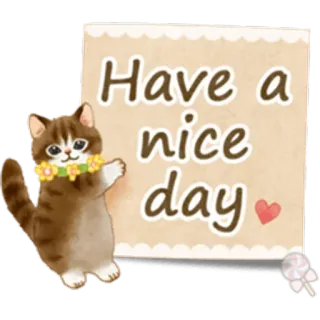 🐱 Have a nice day gato, lindo, flores, positivo, saludo, día, paleta whatsapp sticker