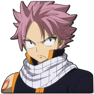 😒 Natsu Dragneel Fairy Tail Natsu Dragneel, Fairy Tail, anime, manga, wizard, fire, cartoon telegram sticker