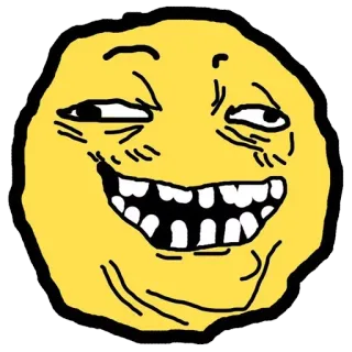 😆 meme, face, expression, funny, internet meme, trollface, sarcasm telegram sticker