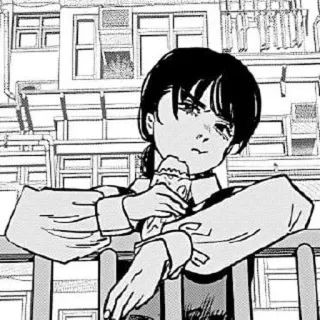 🫤 Kobeni Higashiyama Chainsaw Man Anime, Manga, Kobeni Higashiyama, Chainsaw Man, Sándwich telegram sticker