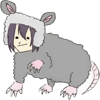 🐀 opossum, rat, animal, mignon, dessin animé, personnage telegram sticker