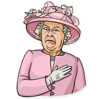 😨 Queen Elizabeth II reina, elizabeth, real, monarca, retrato, mujer, realeza, rosa, figura histórica telegram sticker