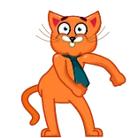 🕺 cat, cartoon, dancing, tie whatsapp sticker