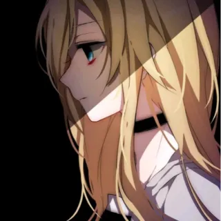😞 anime, girl, blond, character, illustration, art telegram sticker