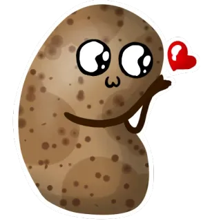 😍 土豆, 卡哇伊, 可爱, 贴纸, 食物, 卡通, 角色 telegram sticker