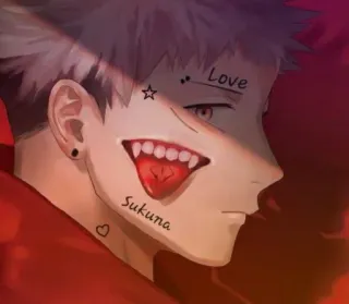 😑 Sukuna Jujutsu Kaisen Love, Sukuna anime, manga, demon, tattoo, character, jujutsu kaisen, sukuna whatsapp sticker