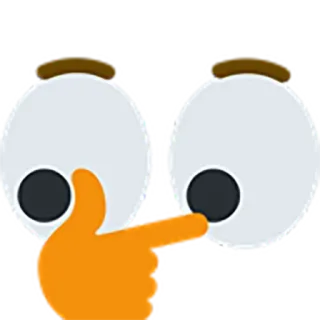 🤔 eyes, pointing, hand, emoji telegram sticker