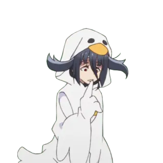 🤔 Аниме, Персонаж, Костюм утки, Мультфильм, Смешной, Милый telegram sticker