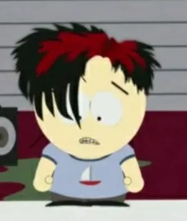 🖕 south park, goth kid, emo, cartoon, animiert, charakter telegram sticker