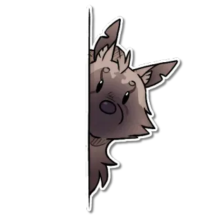 👀 zwierzę, kreskówka, ilustracja, naklejka, słodki, podglądanie whatsapp sticker