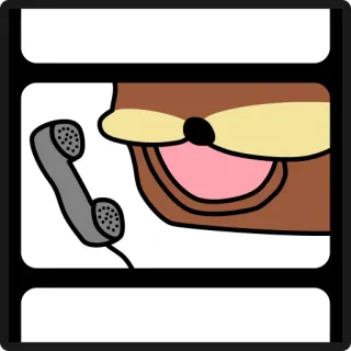 📞 การ์ตูน, สัตว์, นาก, โทรศัพท์ telegram sticker
