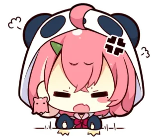 😡 Anime, Dessin animé, Colère, Mignon, Panda, Chibi telegram sticker