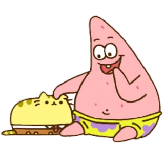 😜 Patrick Star パトリック・スター, スポンジボブ, アニメ, キャラクター, 面白い, かわいい, プシーン猫 telegram sticker