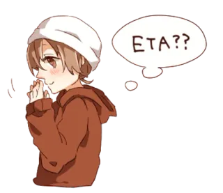 👩 ETA?? Anime, Denken, Frage, Cartoon, Sticker telegram sticker