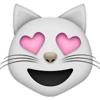 😻 cat, emoji, love, hearts, animal, cute, kawaii whatsapp sticker