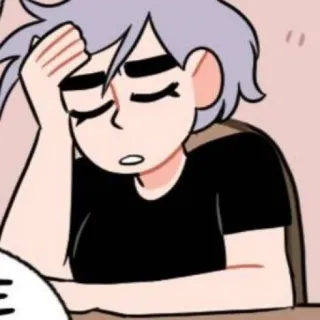 ☁️ annoiato, stanco, cartoni animati, anime, esausto telegram sticker