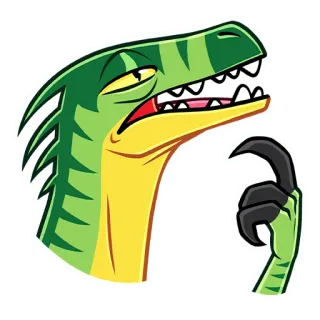 🤔 dinosaurio, raptor, dibujos animados, pensando, divertido telegram sticker