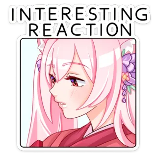 😔 INTERESTING REACTION Anime, Phản ứng, Manga, Dễ thương, Sticker, Cô gái telegram sticker