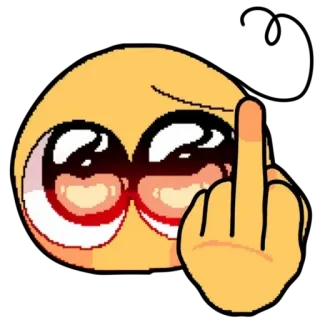 🖕 表情符号, 中指, 冒犯, 梗, 可爱, 表达 telegram sticker