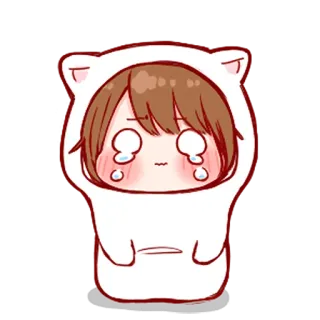 💞 泣く, アニメ, 悲しい, かわいい, 女の子 whatsapp sticker