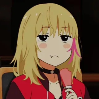 🎵 Аниме, Девушка, Милая, Скучно, Выражение, Мультфильм, Японский telegram sticker