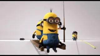 😃 Minions minion, cartoon, fishing, yellow, character, funny, cute telegram sticker