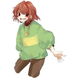 😀 Chara Undertale anime, video game, undertal, chara telegram sticker