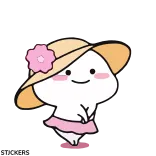 😌 lucu, kartun, topi, bunga, rok, animasi whatsapp sticker