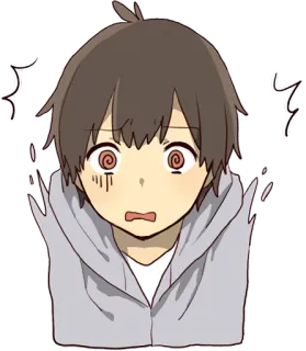 😰 Anime, Kreskówka, Zszokowany, Chłopak, Strach, Zaskoczenie telegram sticker