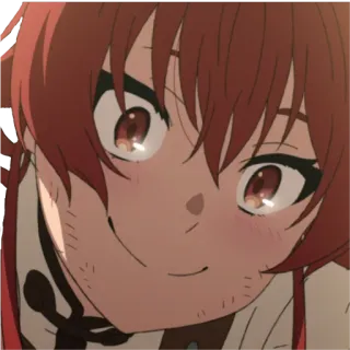 😊 Anime, Tóc đỏ, Cô gái, Dễ thương, Khuôn mặt telegram sticker