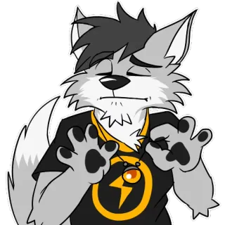 😉 furry, wolf, animal, character, cartoon, anthropomorphic, drawing telegram sticker