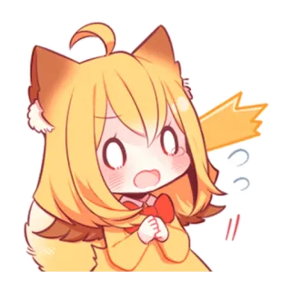😢 anime, sticker, cute, kawaii, fox girl telegram sticker