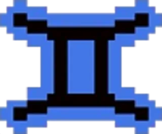 ♊ Pixel art, Azul, Símbolo Géminis, Astrología telegram sticker