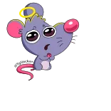 🙏 ratón, ángel, lindo, animal, halo, dibujos animados telegram sticker