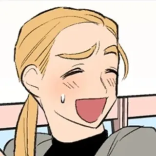😅 卡通, 女人, 微笑, 快乐, 脸 whatsapp sticker