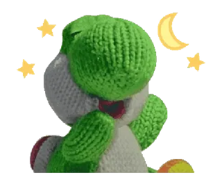 😪 Yoshi Yoshi, peluche, carino, stelle, luna, assonnato whatsapp sticker