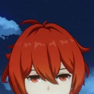 👹 Diluc Genshin Impact anime, red hair, diluc, genshin impact, game, character telegram sticker