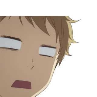 😦 anime, face, reaction, surprised, shocked, cartoon whatsapp sticker