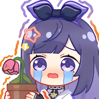 😭 anime, chorando, chateado, planta, kawaii, fofo telegram sticker