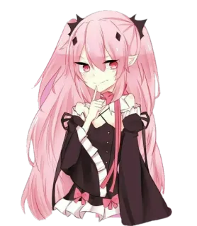 🤫 Anime, Manga, Roze haar, Anime meisje, Personage, Illustratie telegram sticker