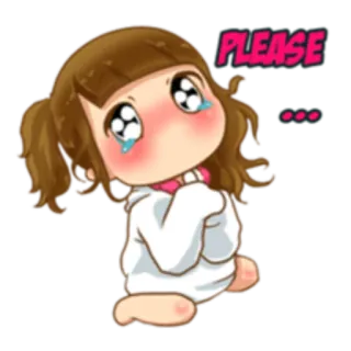 😢 PLEASE suppliant, pleurer, mignon, implorer, animé, dessin animé telegram sticker