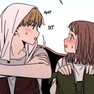 📜 Apa? SET Dibujos animados, Anime, Manga, Pareja, Sonrojado, Lindo, Diálogo telegram sticker
