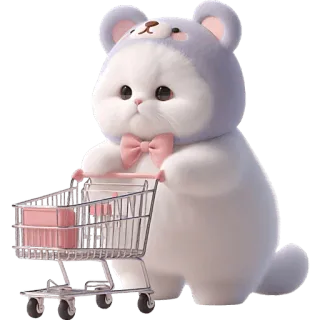 Фиолетовый мишка @Nyasticks telegram stickers