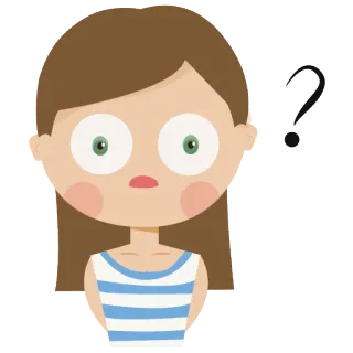 😳 wanita, tanda tanya, kartun, bingung, berpikir, gadis telegram sticker